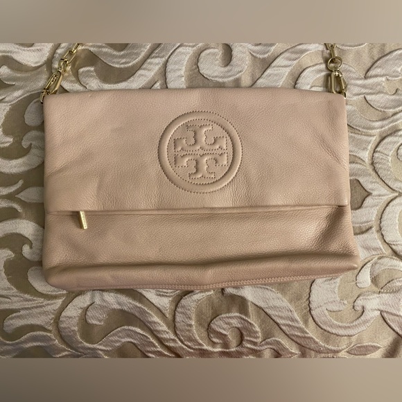 Tory Burch 'Bombe' Foldover Clutch - Light Oak - Picture 2 of 6